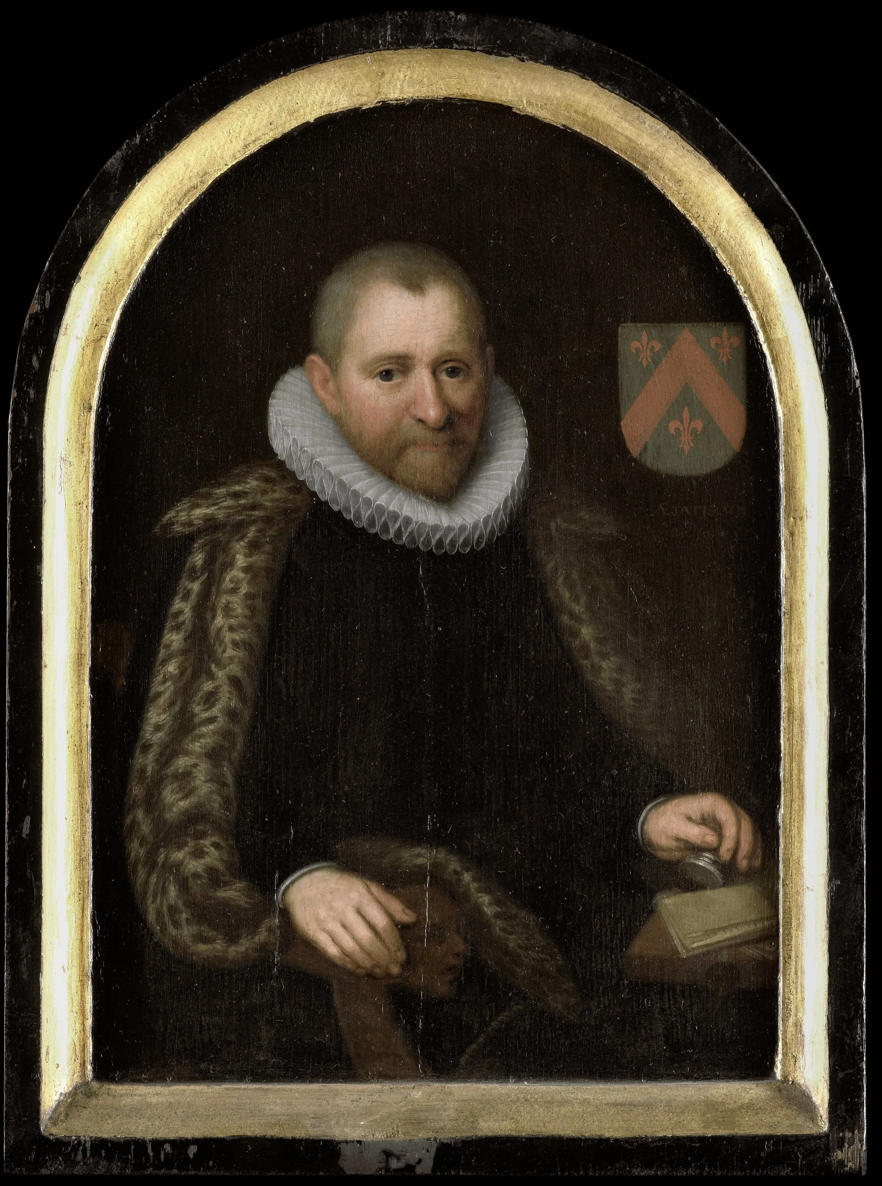 Portrait of Gerrit Willemsz Overrijn van Schoterbosch (c. 1538-1611), detail