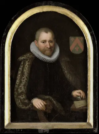 Portrait of Gerrit Willemsz Overrijn van Schoterbosch (c. 1538-1611), by Cornelis Engelsz., oil, 1620