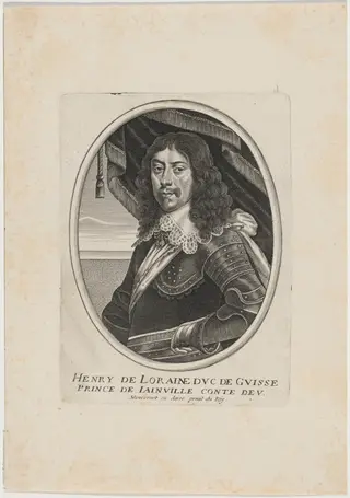 Henry de Lorraine, Fifth Duc de Guise, by Balthasar Moncornet, ink, 1634