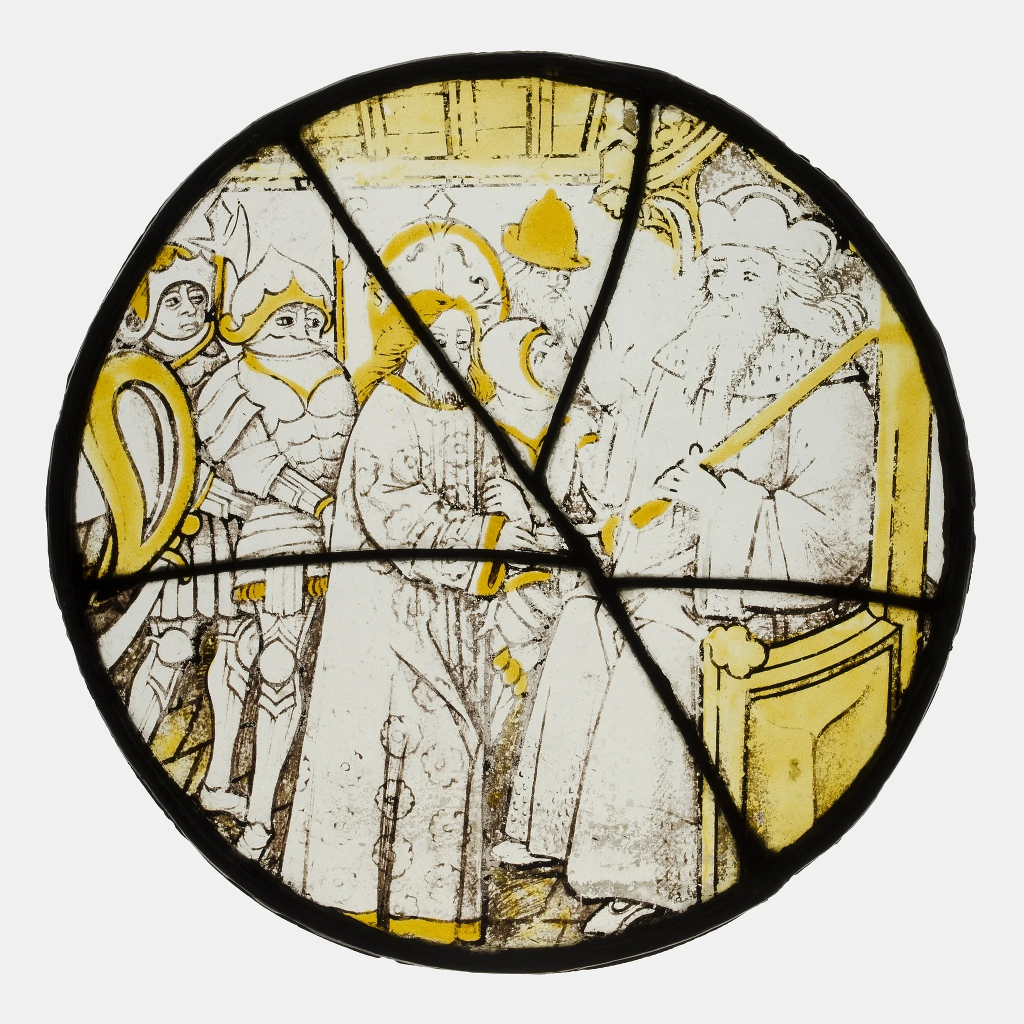 Roundel with Christ before Pilate, detail