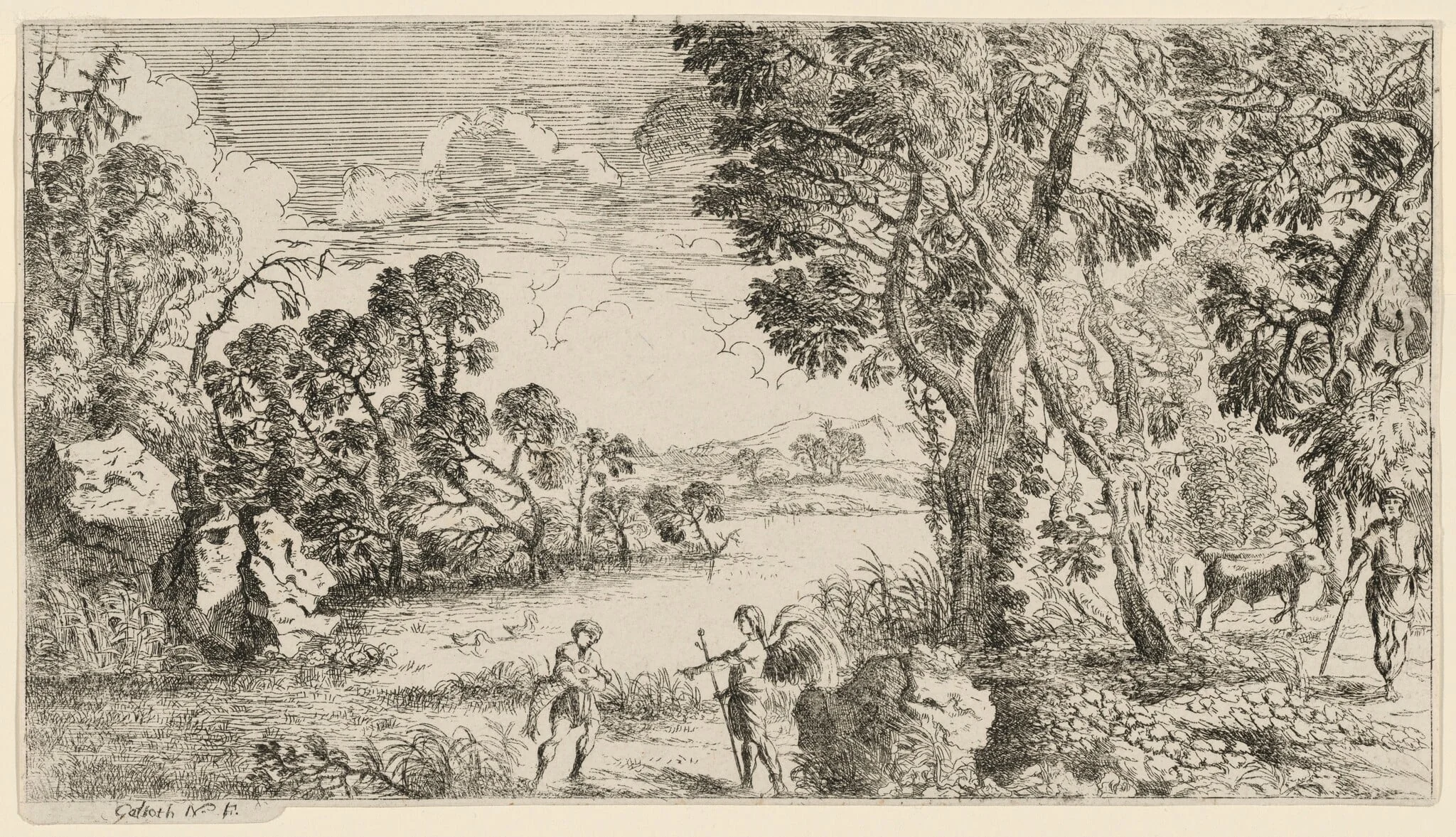 River Landscape with Tobias and the Angel, detail
