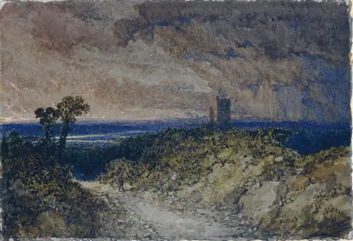 Autumn Evening: A Composition, by Niemann, watercolor, 1865