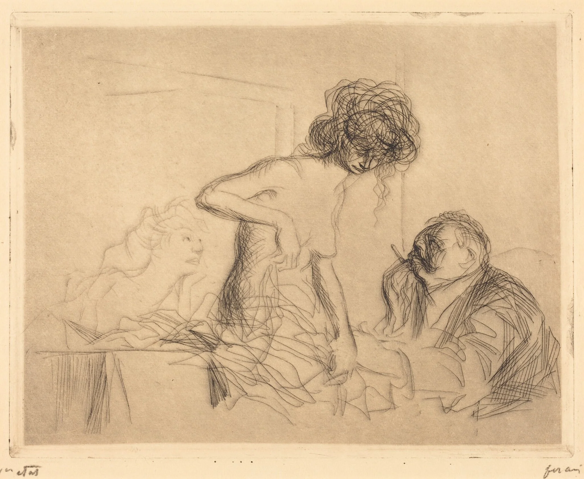 En cabinet particulier (1ère planche) (In a Private Room) (first plate), detail
