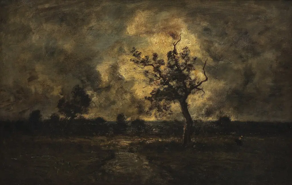 Uvejrsstemning, by Narcisse Virgilio Díaz, oil, 1849