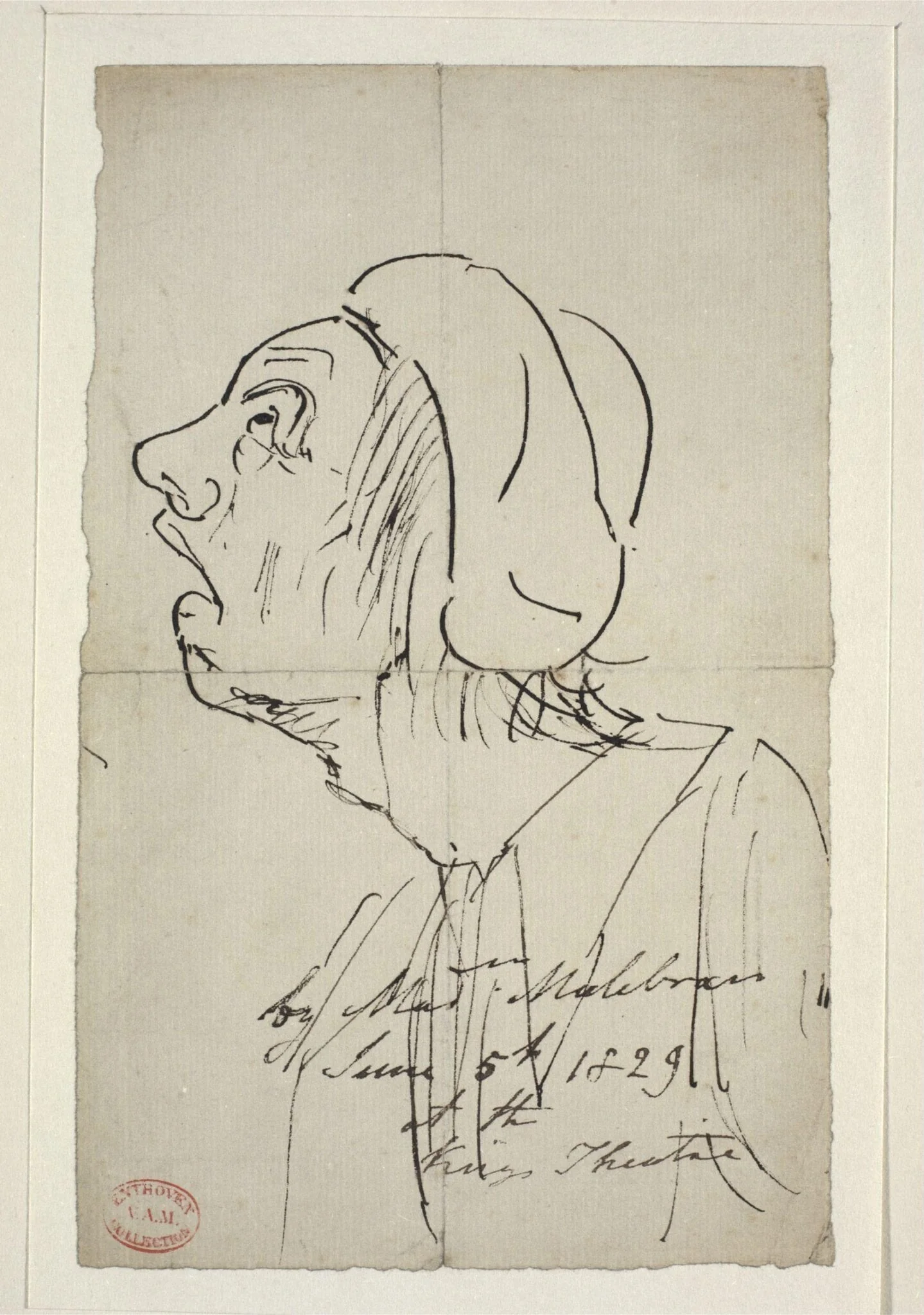 Drawing by Madame Malibran, detail