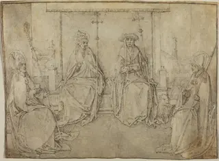 The Four Latin Fathers of the Church, by Valentijn van Orley, chalk, 1512