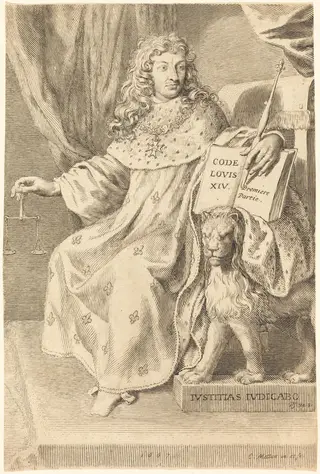 Louis XIV, by Claude Mellan, ink, 1667