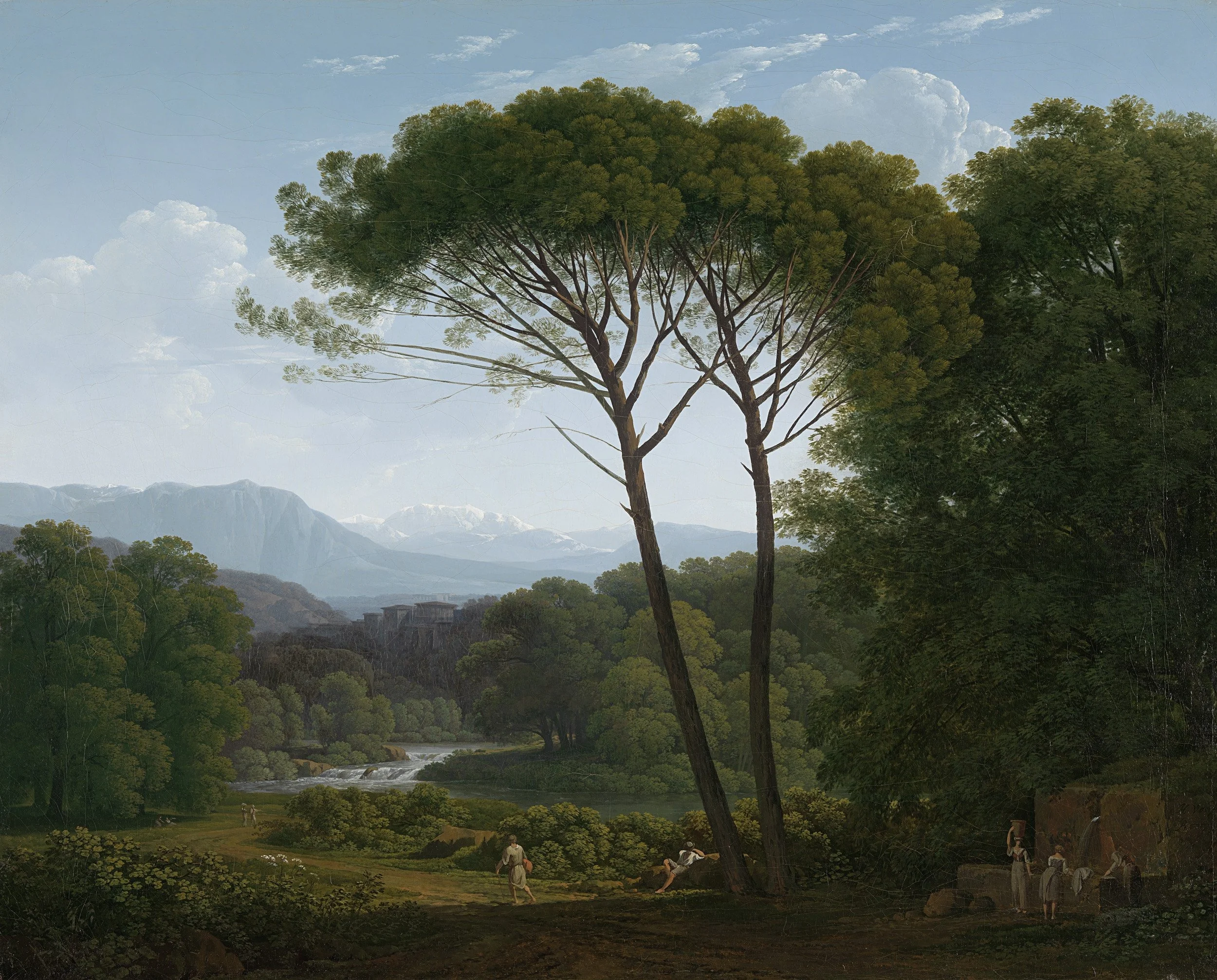 Italianate Landscape with Pines, detail
