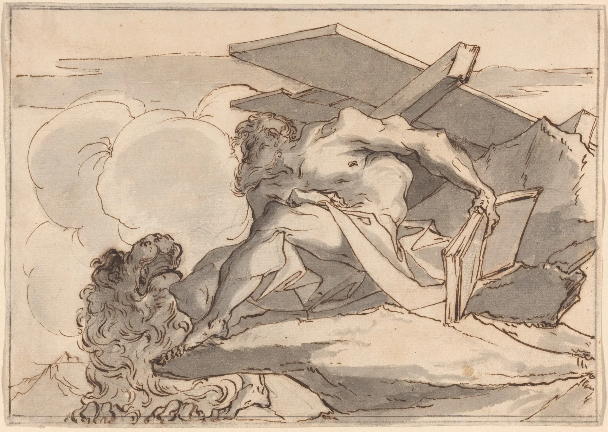 Saint Jerome in the Wilderness, detail