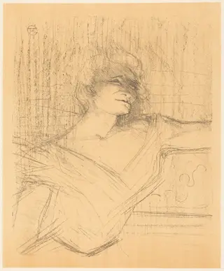 In "La glu" (Dans "La glu"), by Henri de Toulouse-Lautrec, ink, 1898