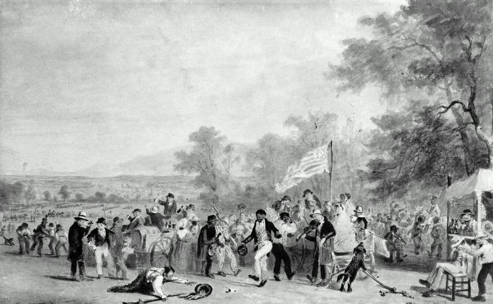 Study for "Militia Training": Composition (in reverse), detail