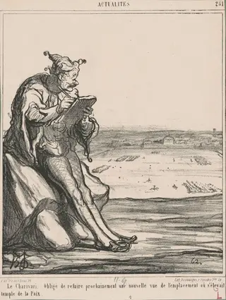 Le Charivari, obligé de refaire...une vouvelle vue, by Honoré Daumier, ink, 1867
