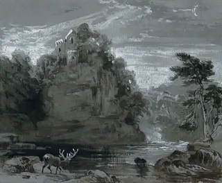 Highland scene, by William Andrews Nesfield, watercolor, 1850