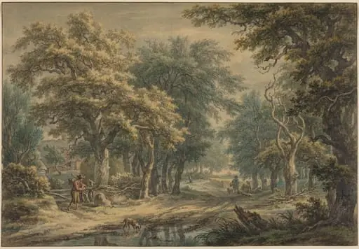 At Donderen, in the Woods of Drenthe, by Egbert van Drielst, chalk, 1799