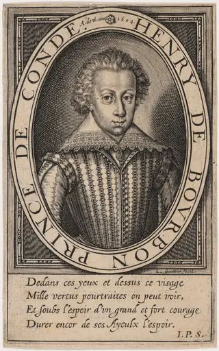 Henry II de Bourbon, Prince de Conde, by Léonard Gaultier, ink, 1604