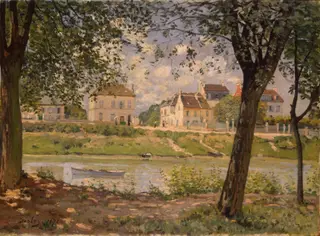 Village on the Banks of the Seine, by Alfred Sisley, oil, 1872
