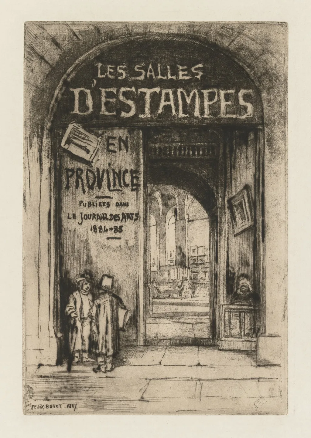 Les Salles d'Estampes en Province, by Félix-Hilaire Buhot, 1877