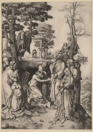 The Raising of Lazarus, by Lucas van Leyden, ink, 1508
