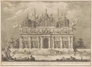 The Prima Macchina for the Chinea of 1765: The Garden of the Hesperides, by Giuseppe Vasi, ink, 1765
