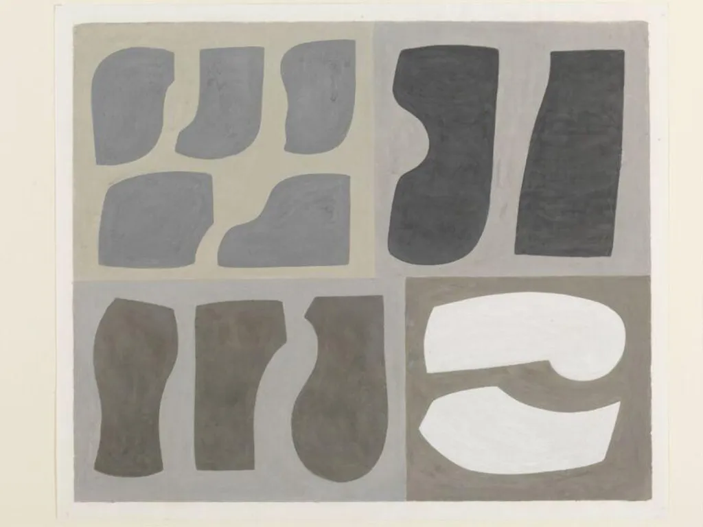 Related Forms, by Jessica Dismorr, watercolor, 1936