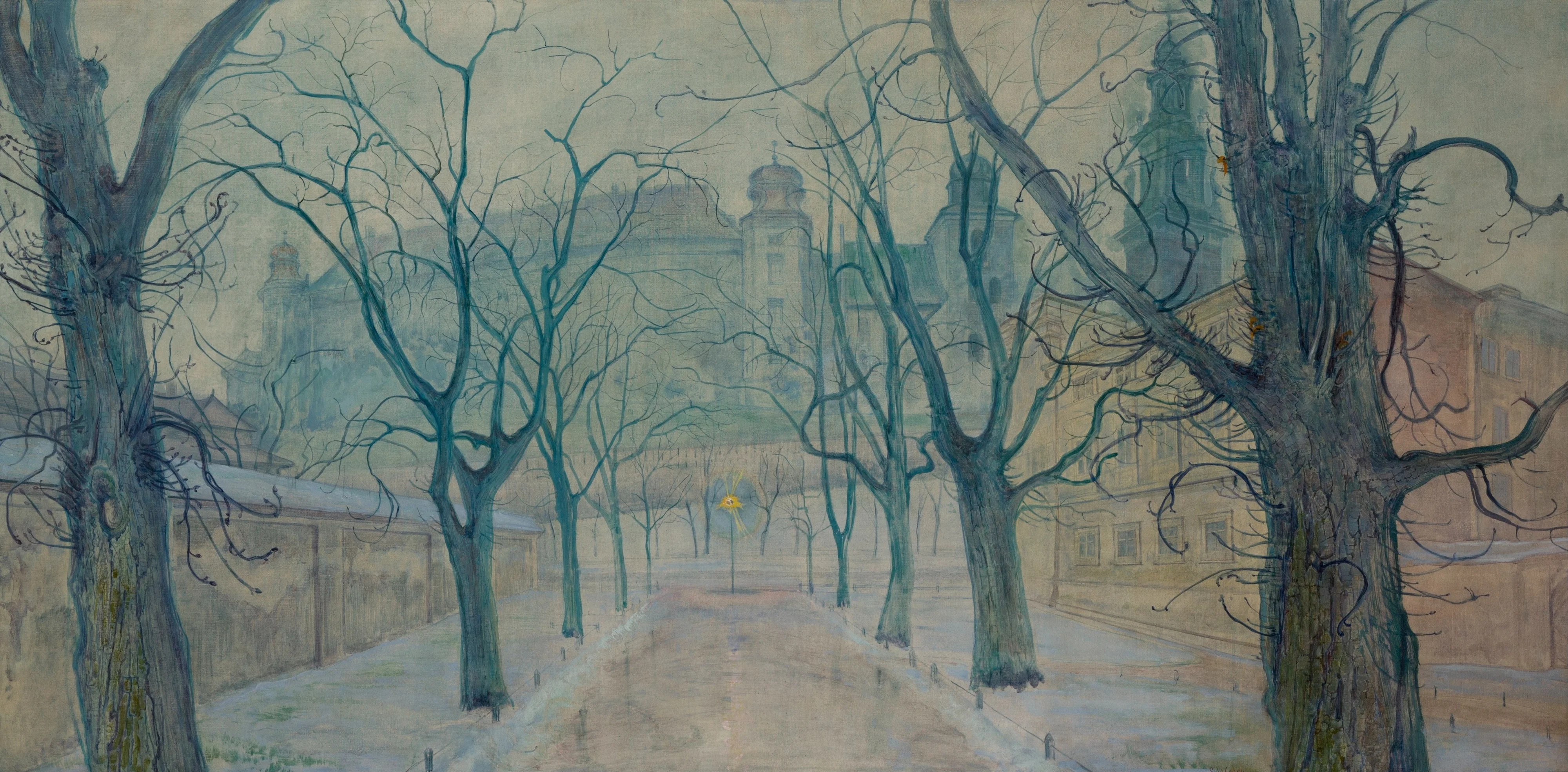 Planty Park with a view of Wawel Castle, detail