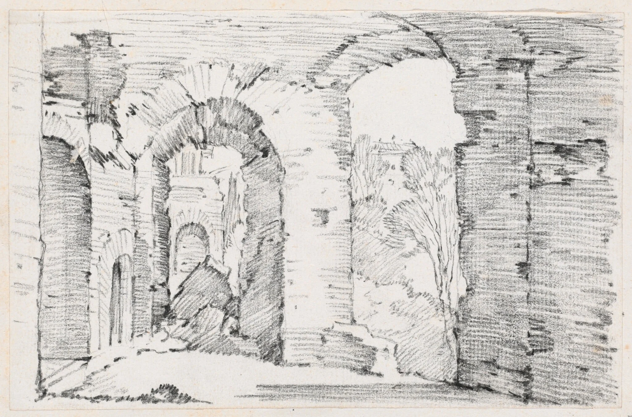 Arched Passageways of a Ruined Building, detail