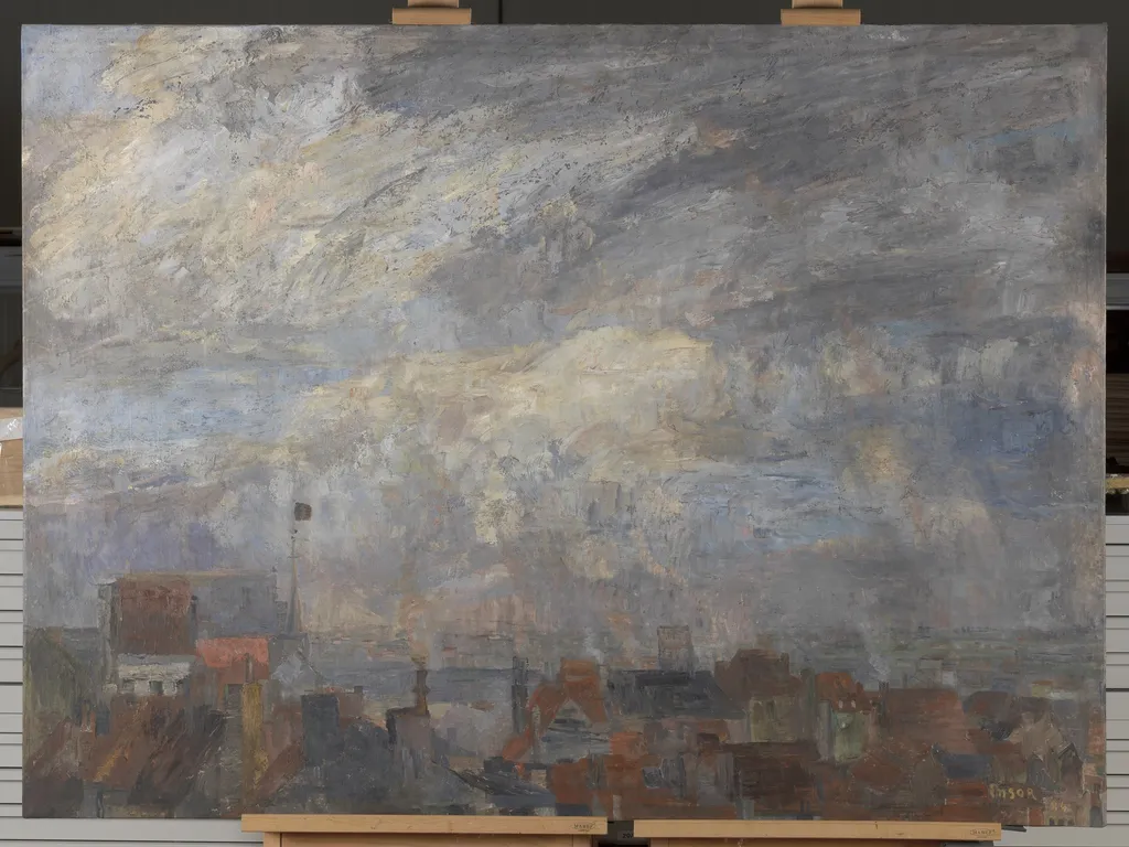 The Rooftops of Ostend, by James Ensor, oil, 1892