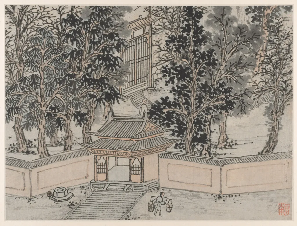 Tiger-Flight Spring at the Back Gate, from Twelve Views of Tiger Hill, Suzhou, by Shen Zhou, unspecified, 1500