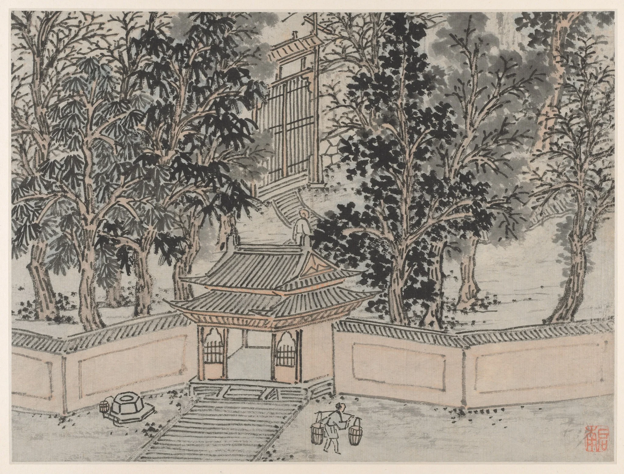 Tiger-Flight Spring at the Back Gate, from Twelve Views of Tiger Hill, Suzhou, detail