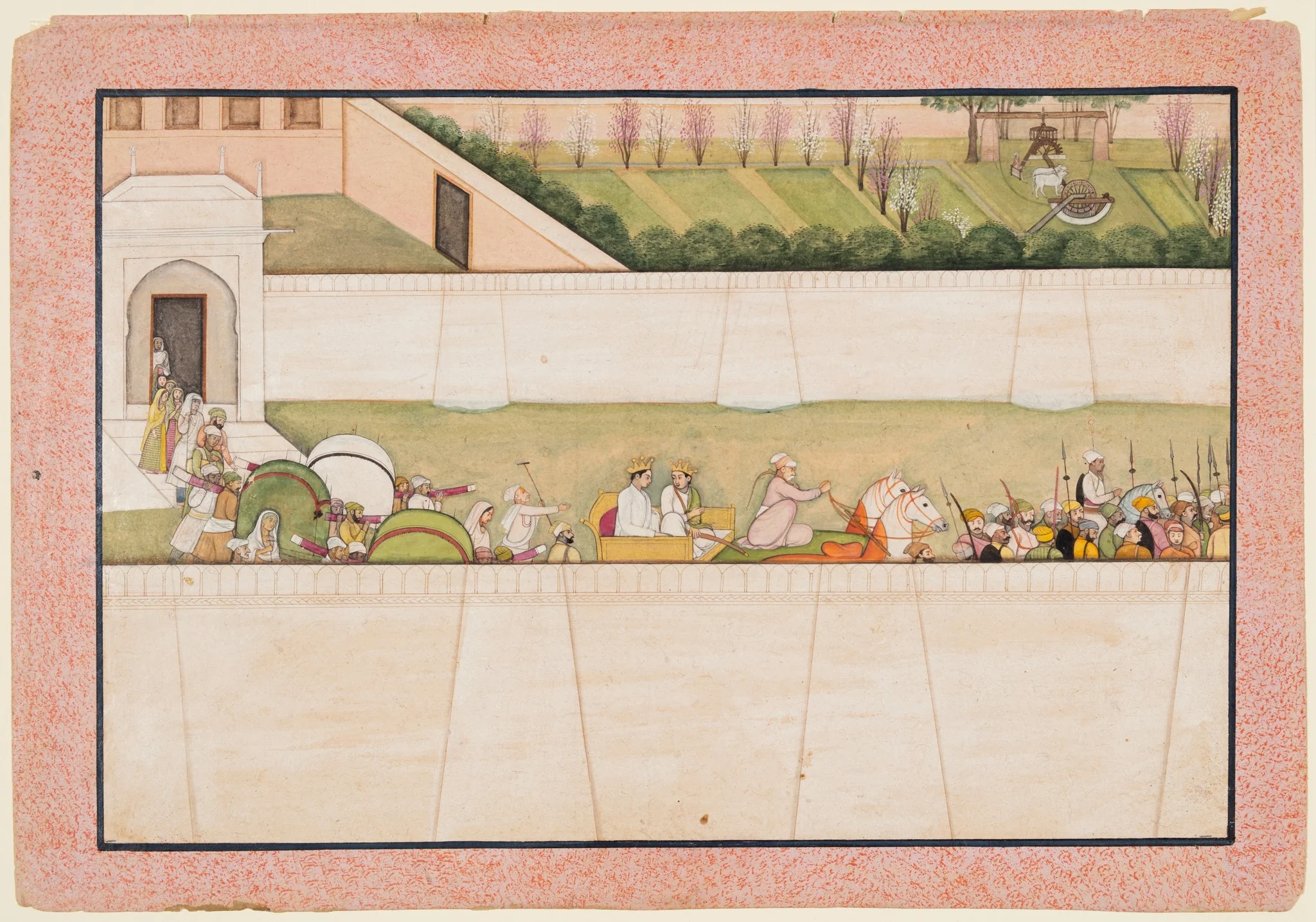 Rama’s brothers Bharata and Shatrughna set out from Ayodhya to find Rama and Lakshmana in the forest to inform them of the death of their father Dasharatha, from Chapter 77 of the Ayodhya Kanda (Book of Ayodhya) of a Ramayana (Rama’s Journey), detail
