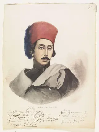 Garabed Artin Davoud Oghlou  Ci-devant Chargé daffaires de Turquie à Berlin, by Godfrey Thomas Vigne, watercolor, 1843