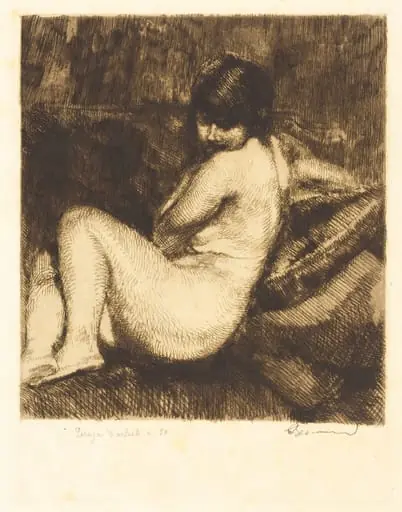 The Feathered Turban (Le turban à aigrette), by Paul-Albert Besnard, ink, 1901