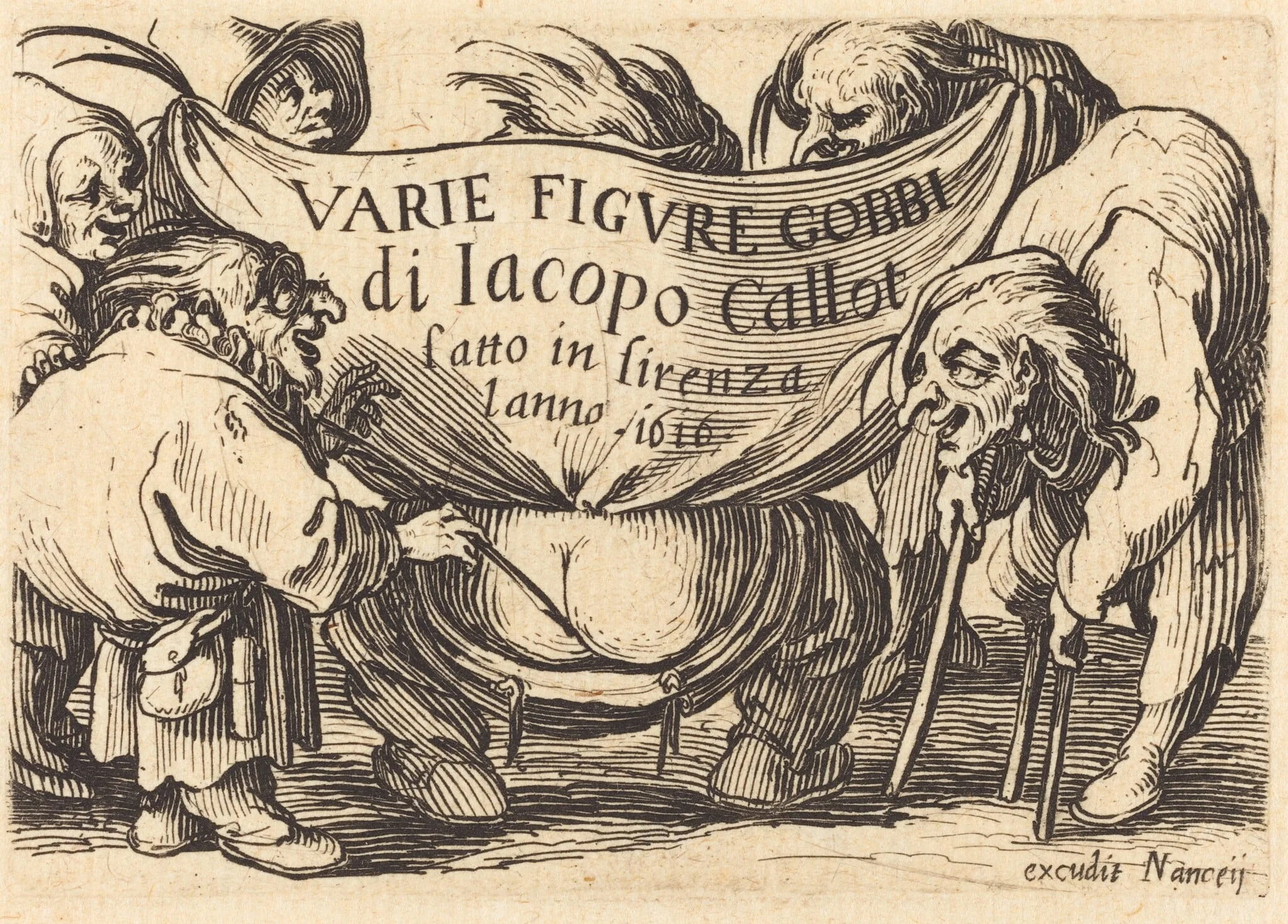 Frontispiece for "Varie Figure Gobbi" (Various Hunchback Figures), detail