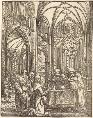 The Presentation in the Temple, by Wolf Huber, ink, 1519