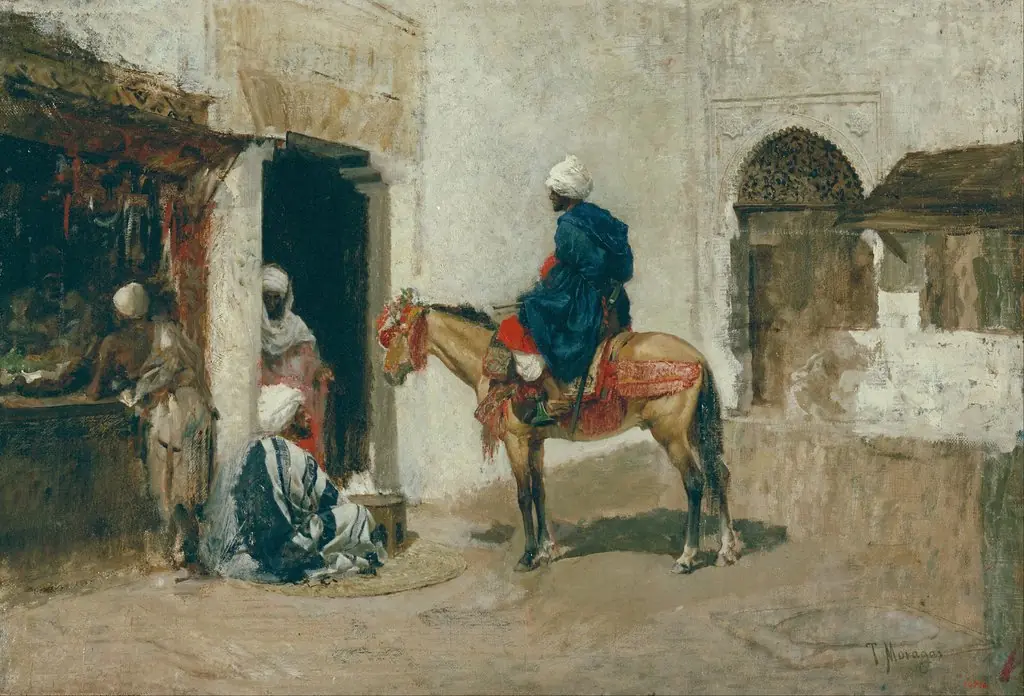 Sketch for 'Arab Café', by Tomàs Moragas i Torras, oil, 1896