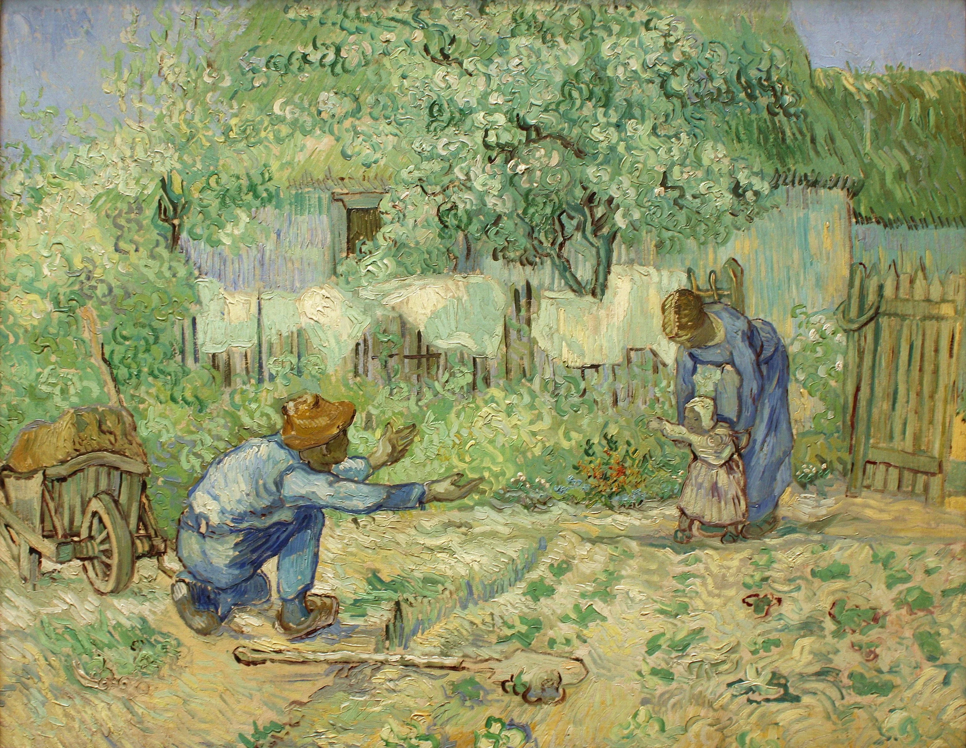 First Steps, after Millet, detail