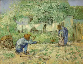 First Steps, after Millet, by Vincent van Gogh, oil