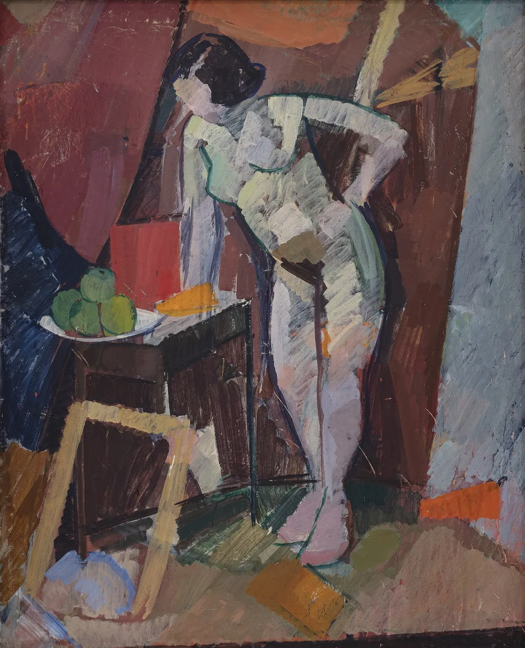 Standing Female Nude, by Edvard Weie, oil, 1923
