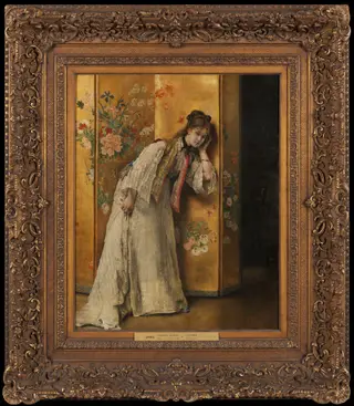 Curious, by Alfred Stevens, oil, 1870