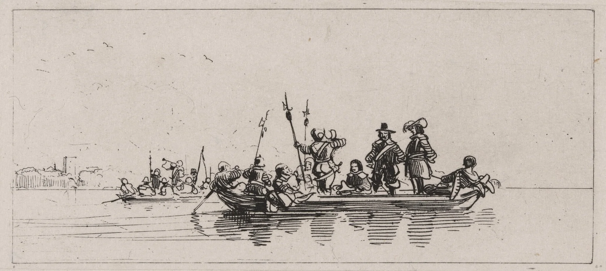 Two Boats With Passengers and Guards, detail