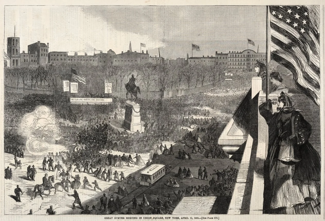 Great Sumter Meeting in Union Square, New York, April 11, 1863, detail