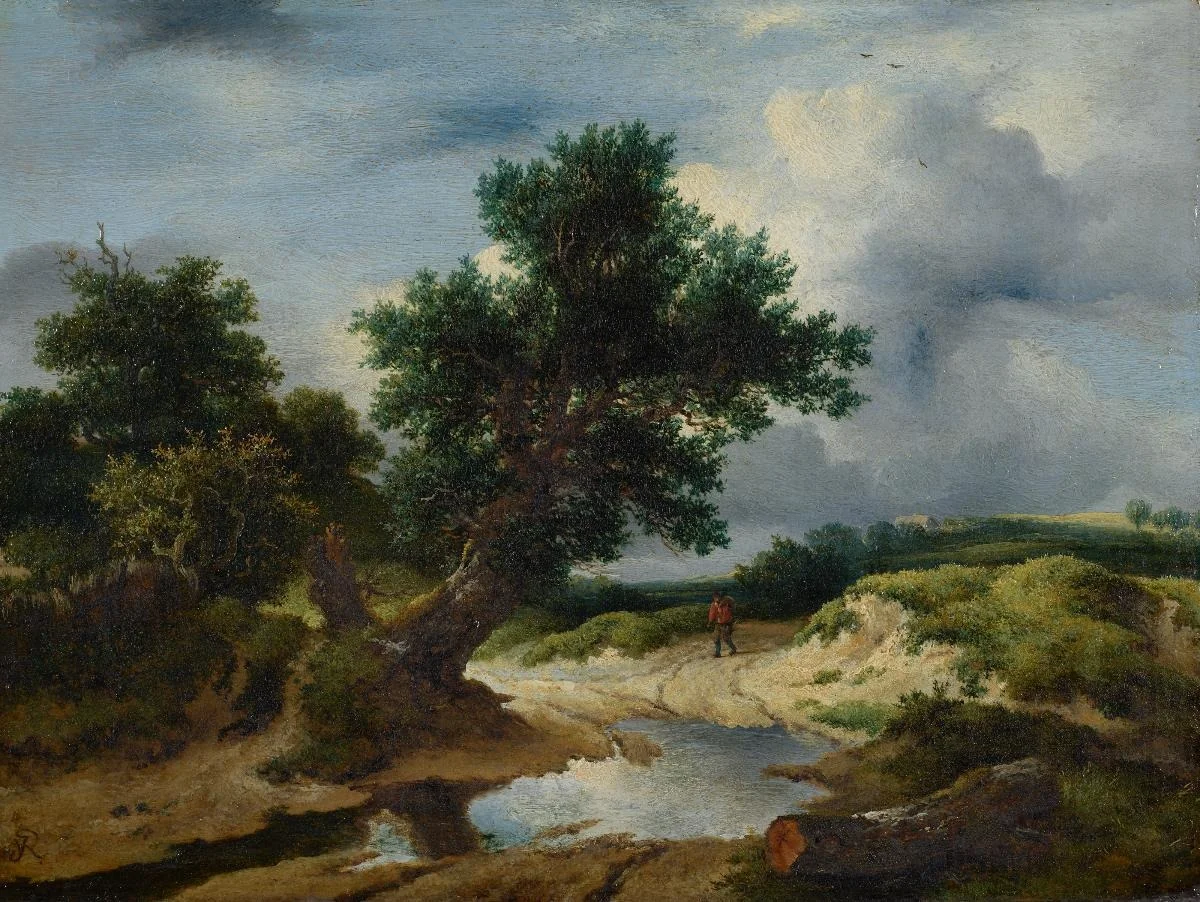 Dünen mit Eichen und Gewässer, detail