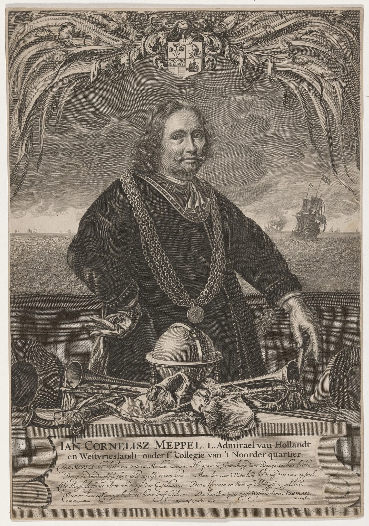 Admiral Jan Cornelius Meppel of Holland, detail