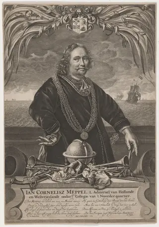 Admiral Jan Cornelius Meppel of Holland, by Reinier van Persyn, ink, 1668