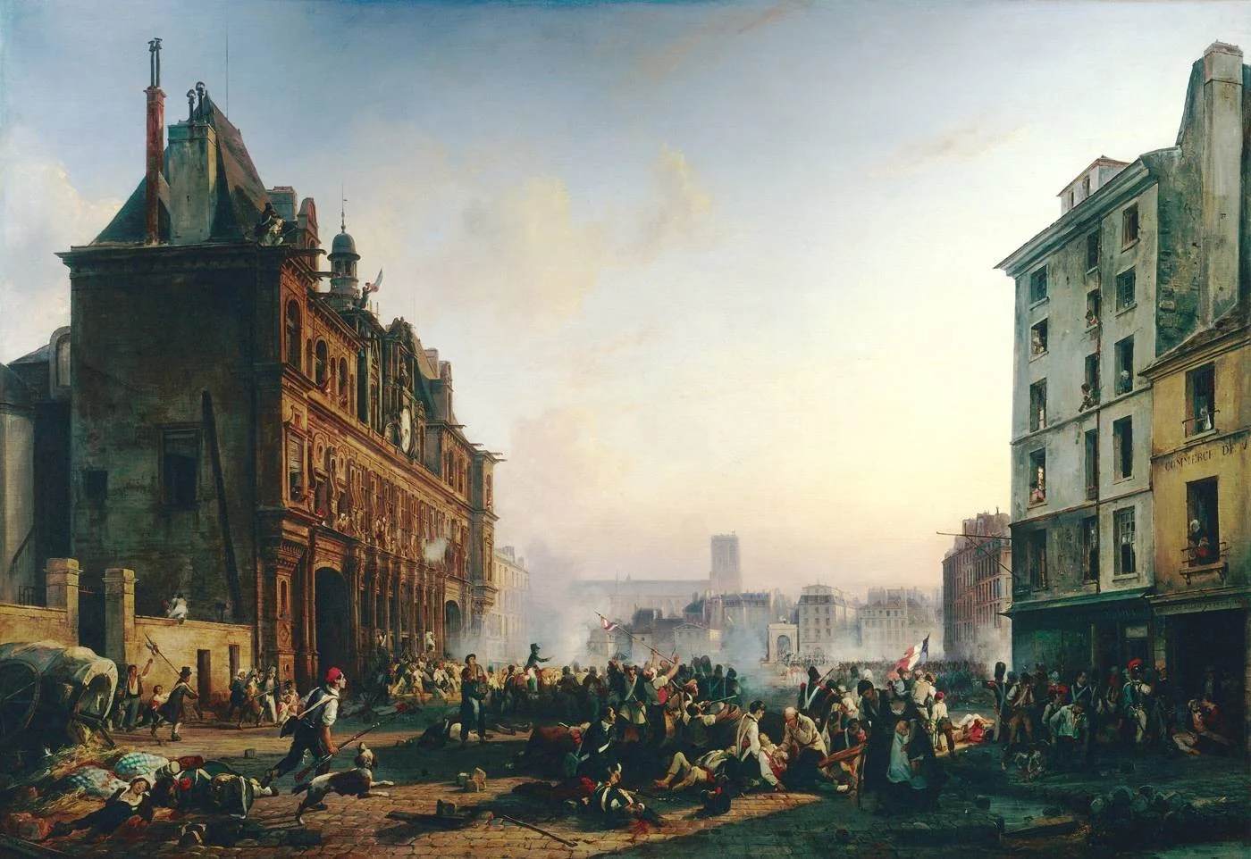 Attack on the Town Hall, July 28, 1830, detail