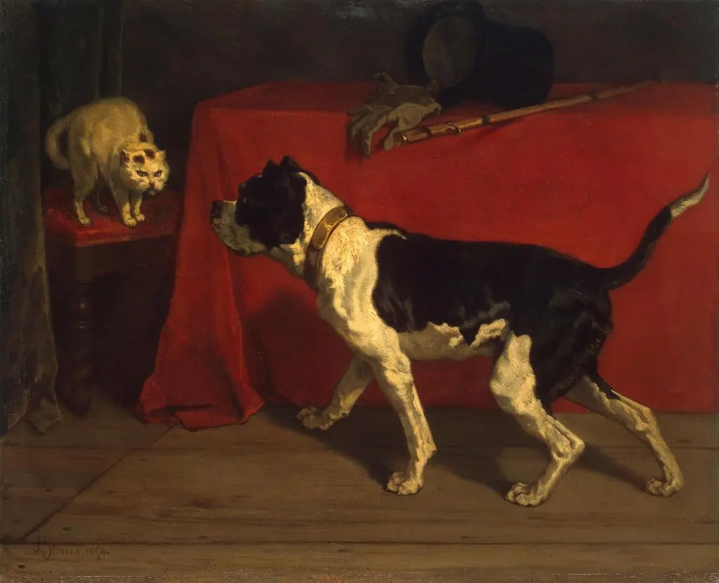 Enemies, by Joseph Stevens, oil, 1854