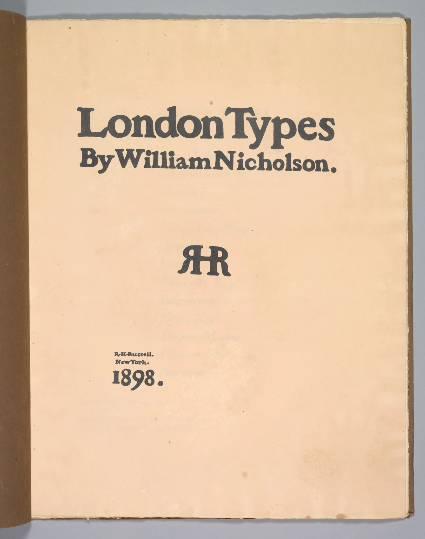 London Types: Quatorzains, detail
