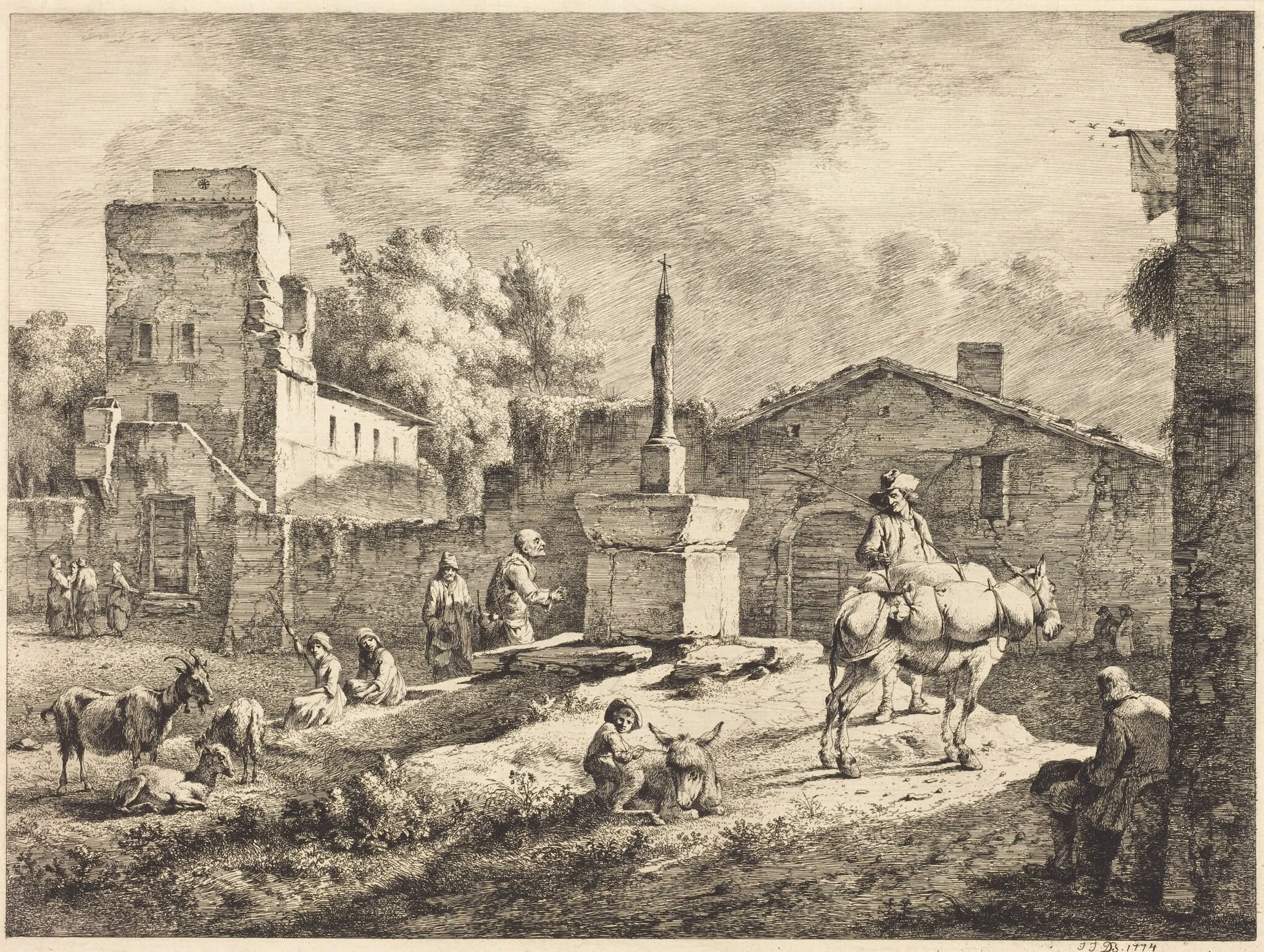 View of Saint-Andéol, detail