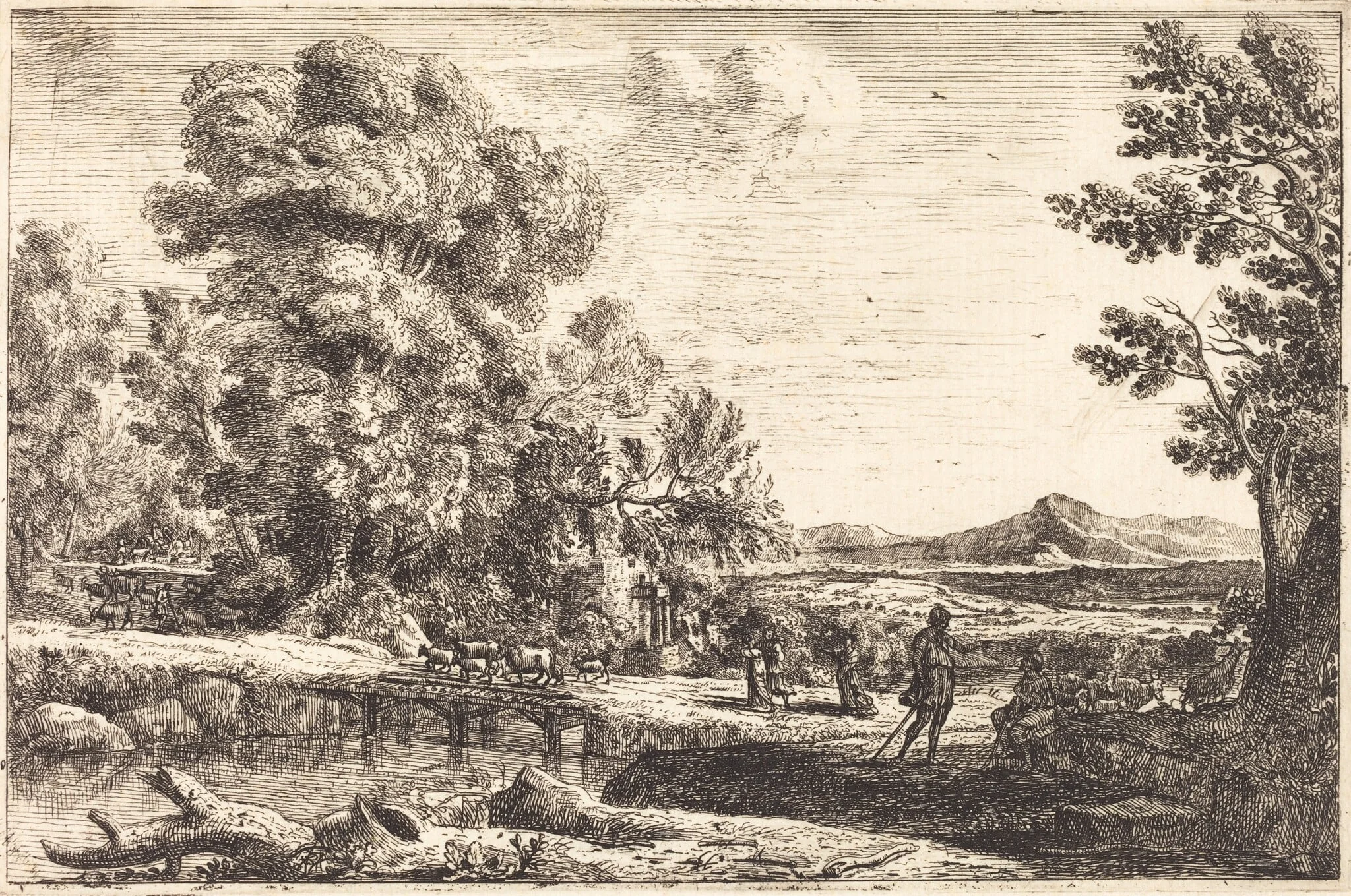 Rebecca and Eliezer (Le pont de bois), detail