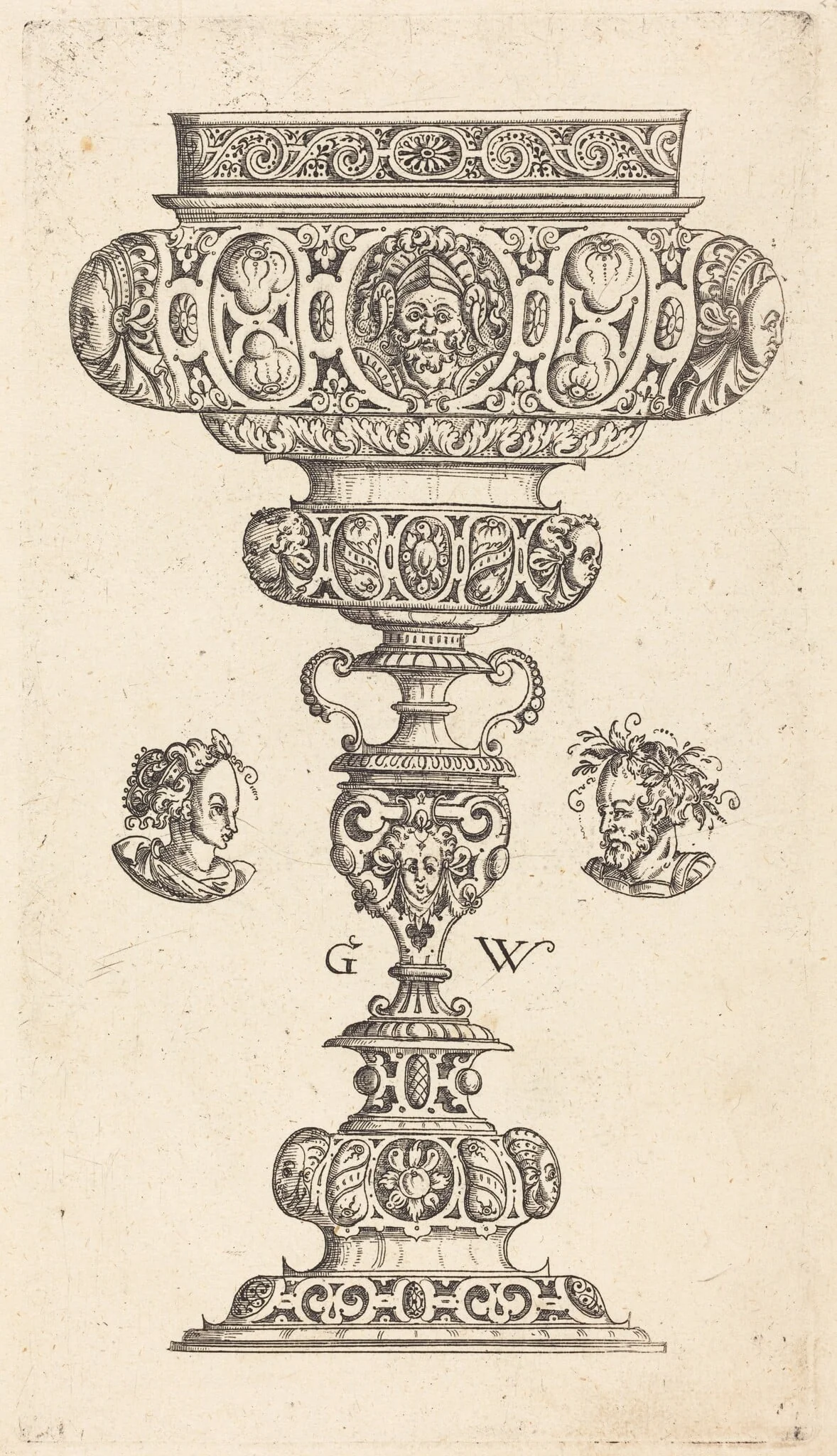 Chalice with Head of a Warrior, detail